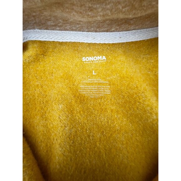 Sonoma Goods For Life Men's L Half-Zip Tan Heather Pullover Sweater Fleece Inter - Picture 5 of 11